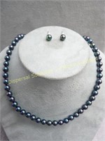 "Majorica Pearl" Necklace & Earrings -Box Set