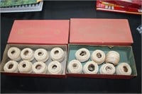 Vintage J & P Coates Crochet Spools in Box