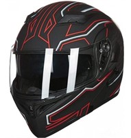 Modular Flip-up Motorcycle Helmet- Black & Red