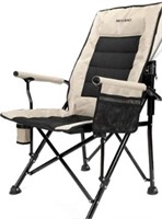 Pair Oportable Roll Up Camping Chair Beige Black