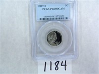 2007-S Five Cents PCGS Graded PR69 DC