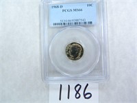 1968-D Roosevelt Dime, PCGS Graded MS66