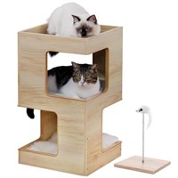 MUTTROS Cat Condo Small Modern Cat Tree for Indoor