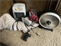 Fan, Heater, Heating pad and two radios
