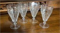 Four Bristol Rock Sharpe Crystal Iced Tea Glasses