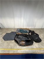 Harley Davidson duffel bag and assortment of