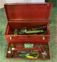 Red Tool Box with Assorted Tools