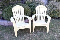 Pair of Yellow Plastic Muskoka Chairs