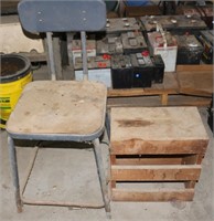 Shop Chair & Wood Stool