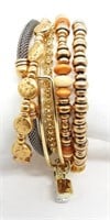 6 Gold Tone Alex & Ani Bracelets