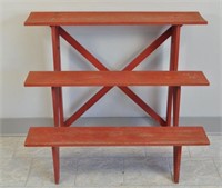 THREE SHELF COUNTRY WOODEN DISPLAY