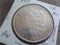 1889 Silver Dollar AU