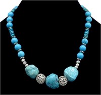 925 Sterling Silver 430.80 cts Turquoise Necklace
