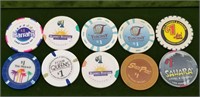 10 COLLECTABLE CASINO CHIPS