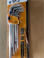 Unused 9 PC Hex Key Set -Extra Long Arm
