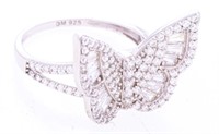 925 Sterling Silver Butterfly Ring Size 7
