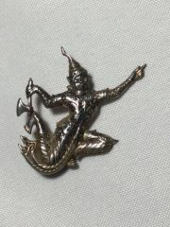 Siam Sterling Thunder God Brooch