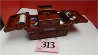 EXPANDABLE SEWING BOX WITH CONTENTS 8 IN