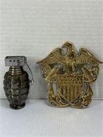 Grenade Lighter and Navy Military Decor