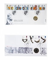 Lot 2 'Royal Mail' First Day Cover, Stamp & Coin I