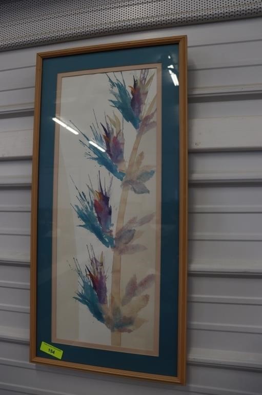 Floral Framed Watercolor 17x35