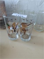 2 Vintage Libby glass goose drinking glasses