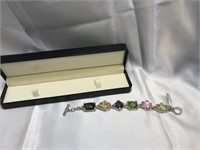 Judith Ripka.925&18k Fruit Crystal/quartz Bracelet