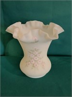 Fenton Ruffled Vase, hand painted (Donna Robison)