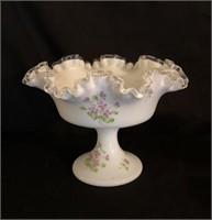 Fenton Hand Painted Compote - Donna Robison