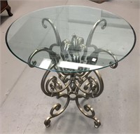 Iron And Glass Parlor Table