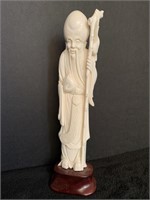 Carved Ivory of Shou Lao, Chinese God of Long