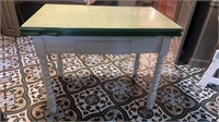 Vintage Enamal Top Table with Pull Out Leaves