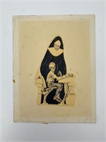 Orig. 1970s “NUN” Religious School Illustration