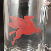 Mobil Standard Oil Glass Pegasus Winged Horse Sten