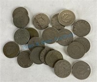 1893 V Nickels 21 pieces