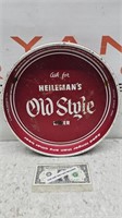 Vintage Old Style Heilman's Beer Tray, Red and