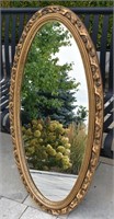 Vtg Oval Bevelled Glass Gold Framed Mirror