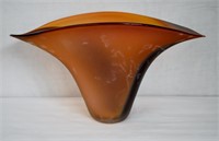 Art Glass Fan Vase 7"