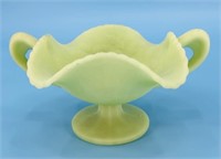 Fenton Keylime Satin Pedestaled Bon Bon UV