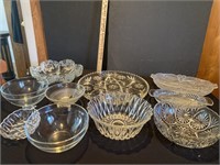 Glass and Crystal serving dishes