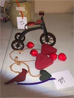 WOODEN TRIKE AND WOOD ITEMS