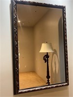 Large Elegant Wooden Framed Wall Mirror