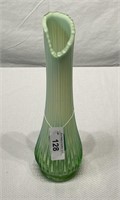 Vintage Opalescent Green Drip Vase