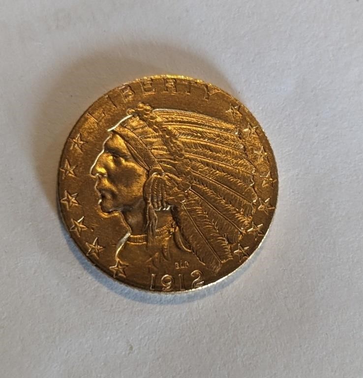 1912 $5 Gold Coin