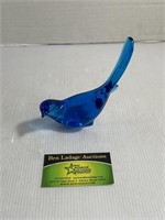 Blue Glass Bird Paperweight