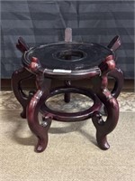 Oriental Mahogany footed plant stand 15"dx11"h