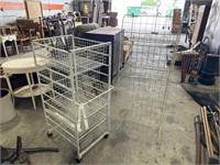(2) Wire Racks, One rolling, One Stationary.