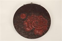Japanese Wood and Lacquer Plaque,