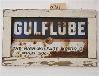 "Gulflube" Single-Sided Metal Sign in Wood Frame