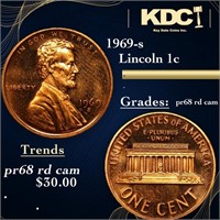 Proof 1969-s Lincoln Cent 1c Grades Gem++ Proof Re